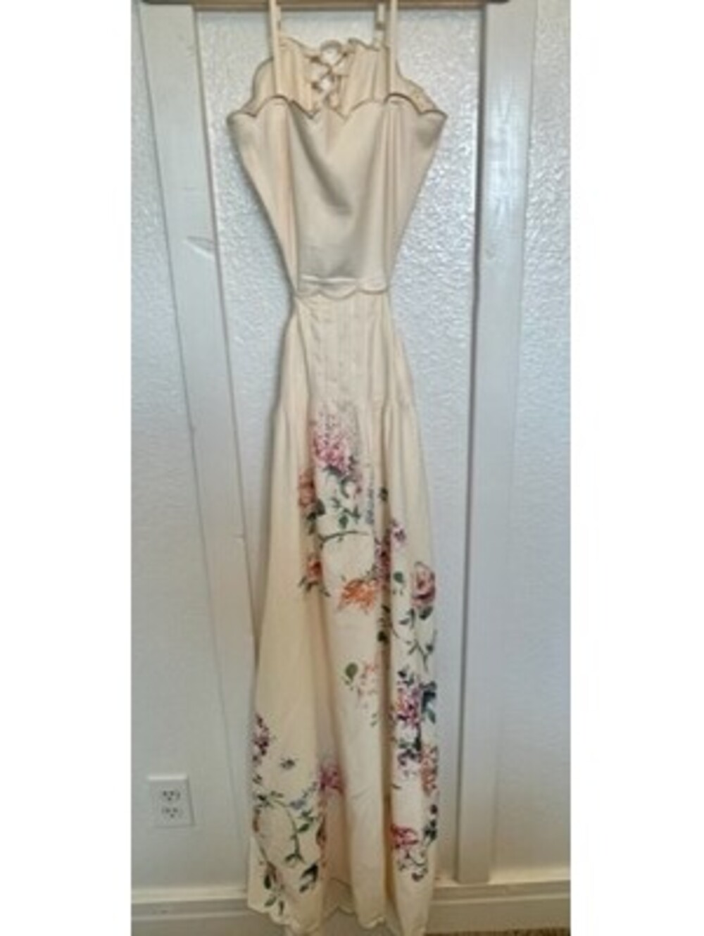 NWT Commense Floral Print Lace-Up Back Sleeveless Dress. Size XS